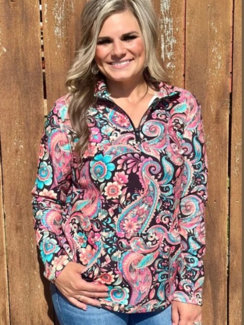 Midnight Bloom Pullover By Sterling Kreek- Size L
